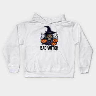 Bad Witch Halloween Horror Kids Hoodie